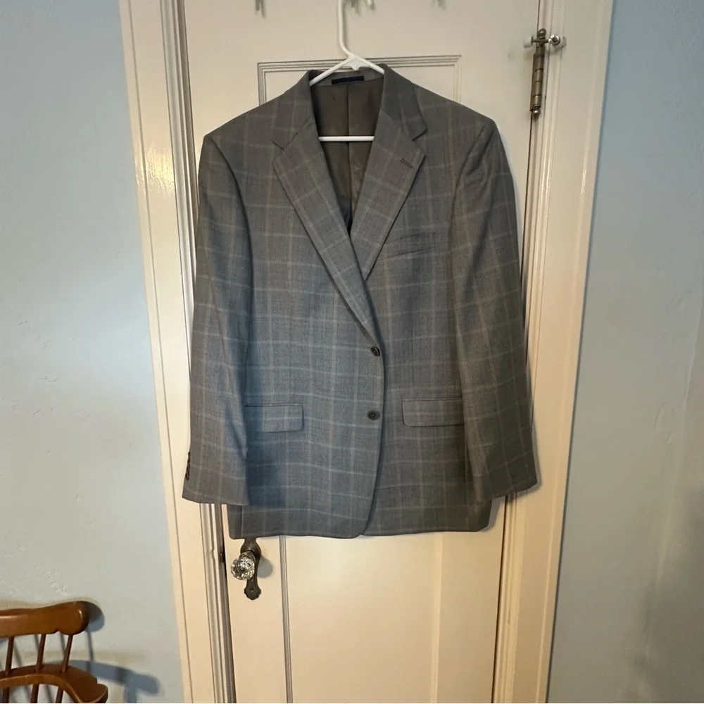 Daniel Cremieux Loro Piana Blazer Gray Plaid Sz 46R